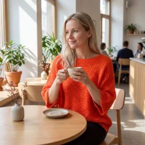 Whimsical Wool og Mohair Sweater, orange