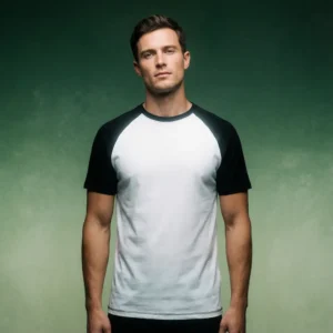 t-shirts til mænd - hvid med sorte ærmer