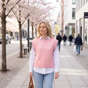 Ærmeløs crop top i pink, med søde knapper på ryggen