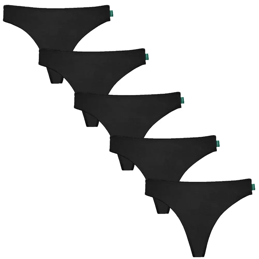 5 pak - sorte string Briefs - Bambus trusser