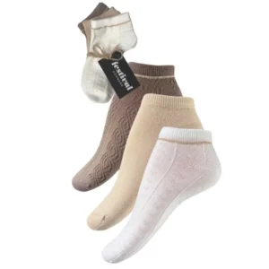 Bomulds sneaker sok med sød guldkant