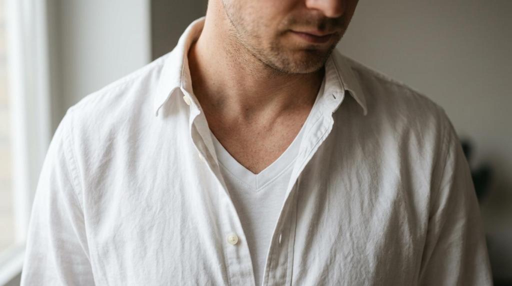 T-shirt under skjorte: rund hals eller V-hals?