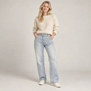 Woodpecker - Lyse blå jeans, regular fit, 100% bomuld